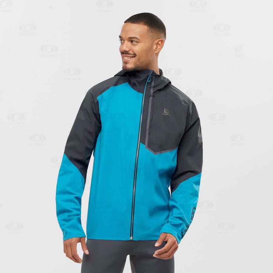 Salomon Jackets BONATTI TRAIL Men's Softshell Jackets Blue | AU-O2421