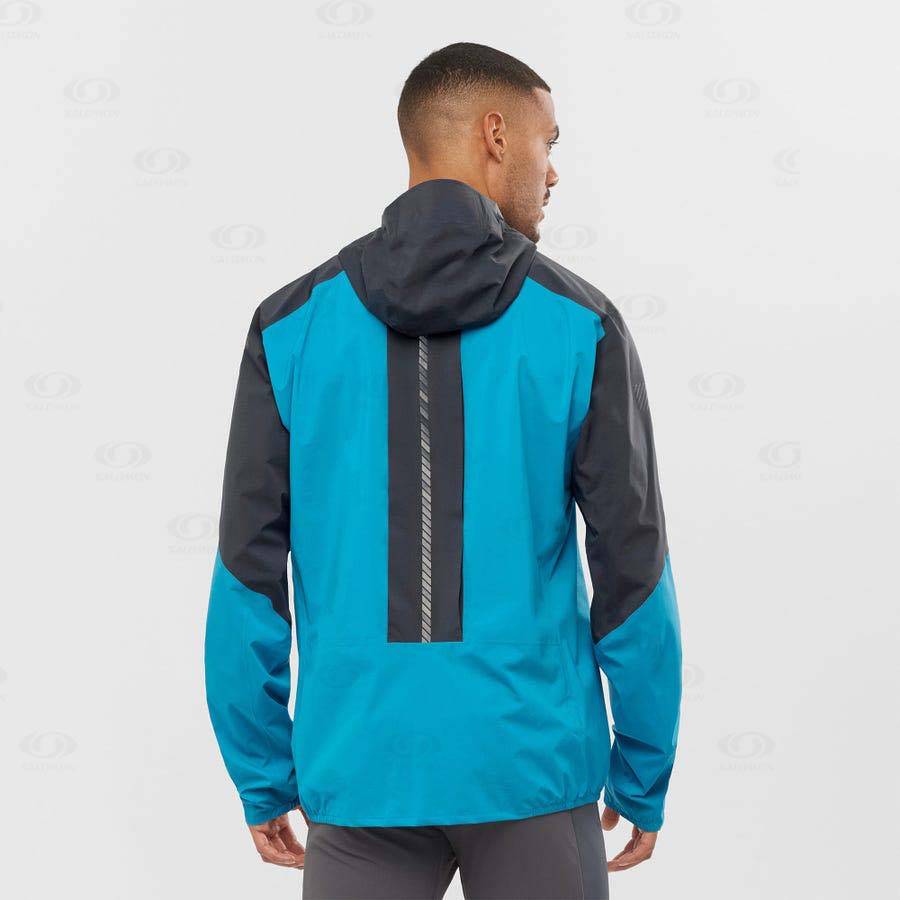 Salomon Jackets BONATTI TRAIL Men's Softshell Jackets Blue | AU-O2421