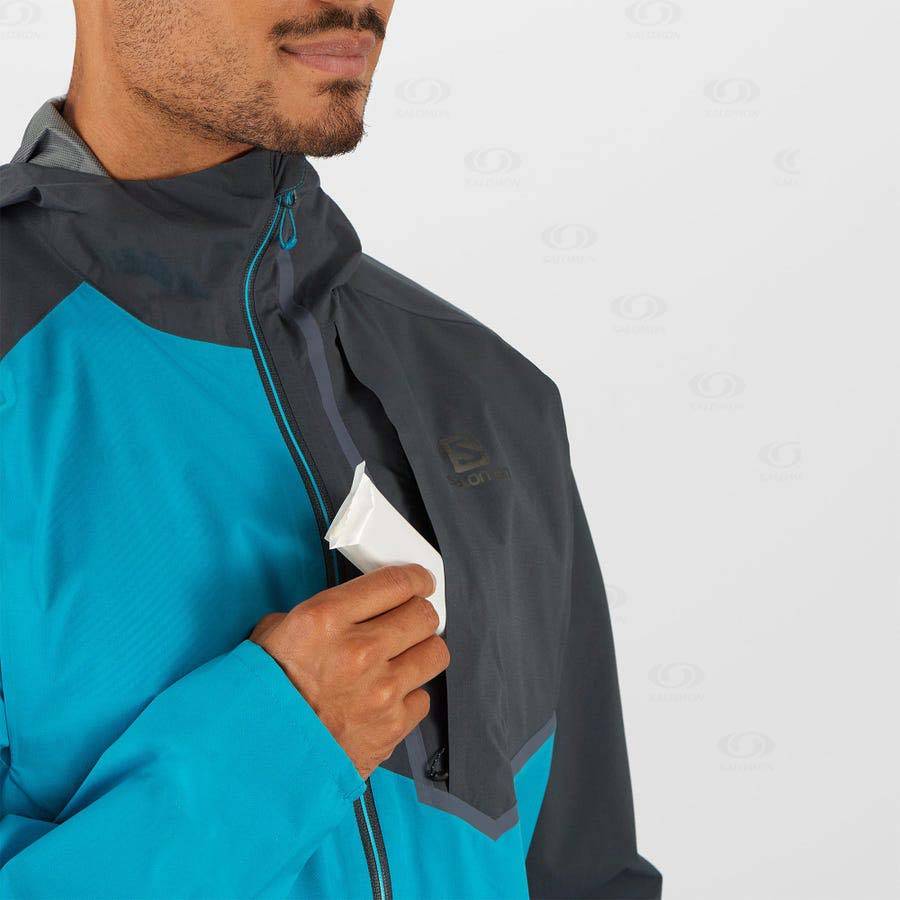 Salomon Jackets BONATTI TRAIL Men's Softshell Jackets Blue | AU-O2421