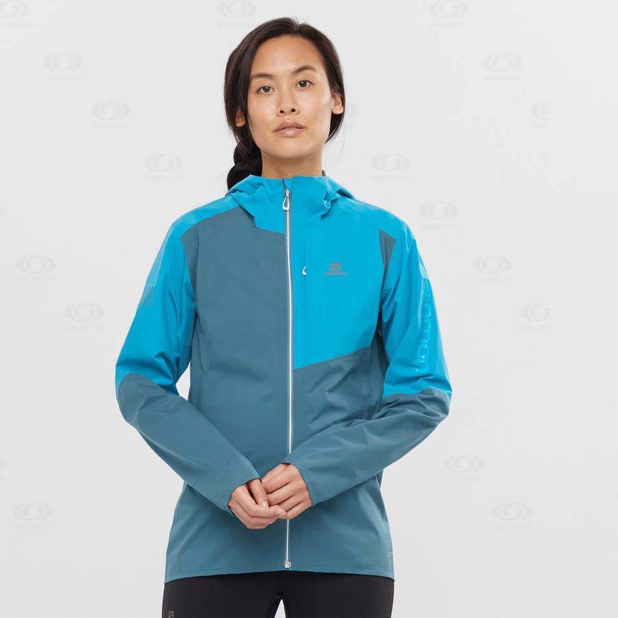 Salomon Jackets BONATTI TRAIL Women's Softshell Jackets Blue | AU-M2532