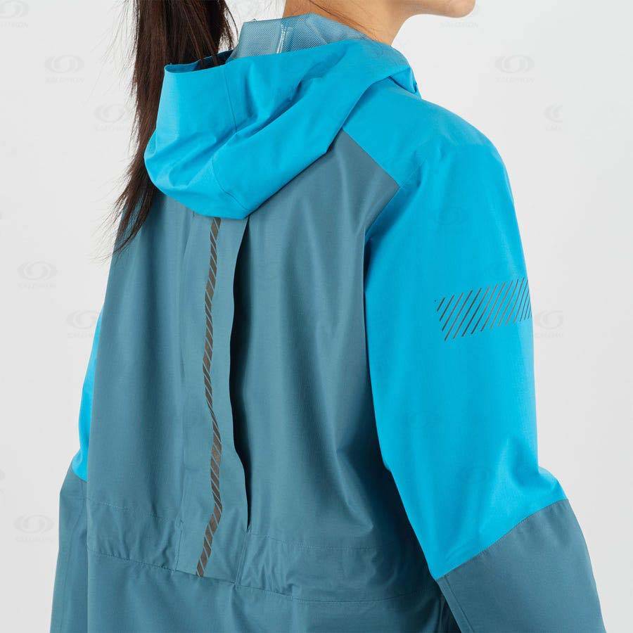 Salomon Jackets BONATTI TRAIL Women's Softshell Jackets Blue | AU-M2532