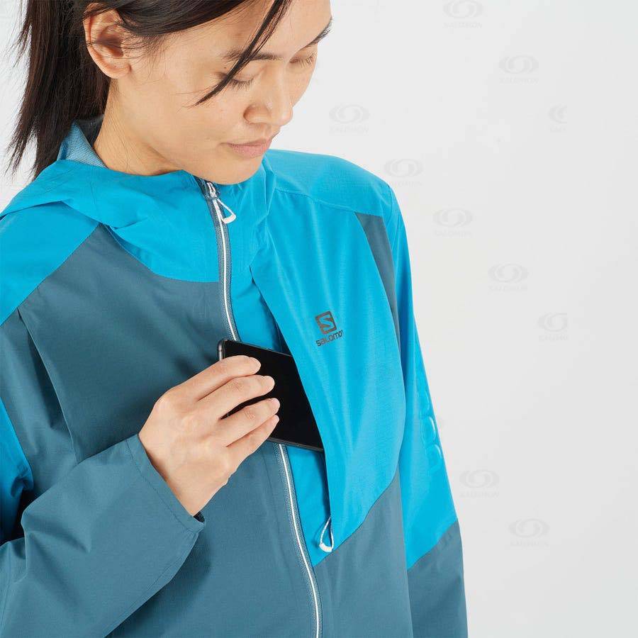 Salomon Jackets BONATTI TRAIL Women's Softshell Jackets Blue | AU-M2532