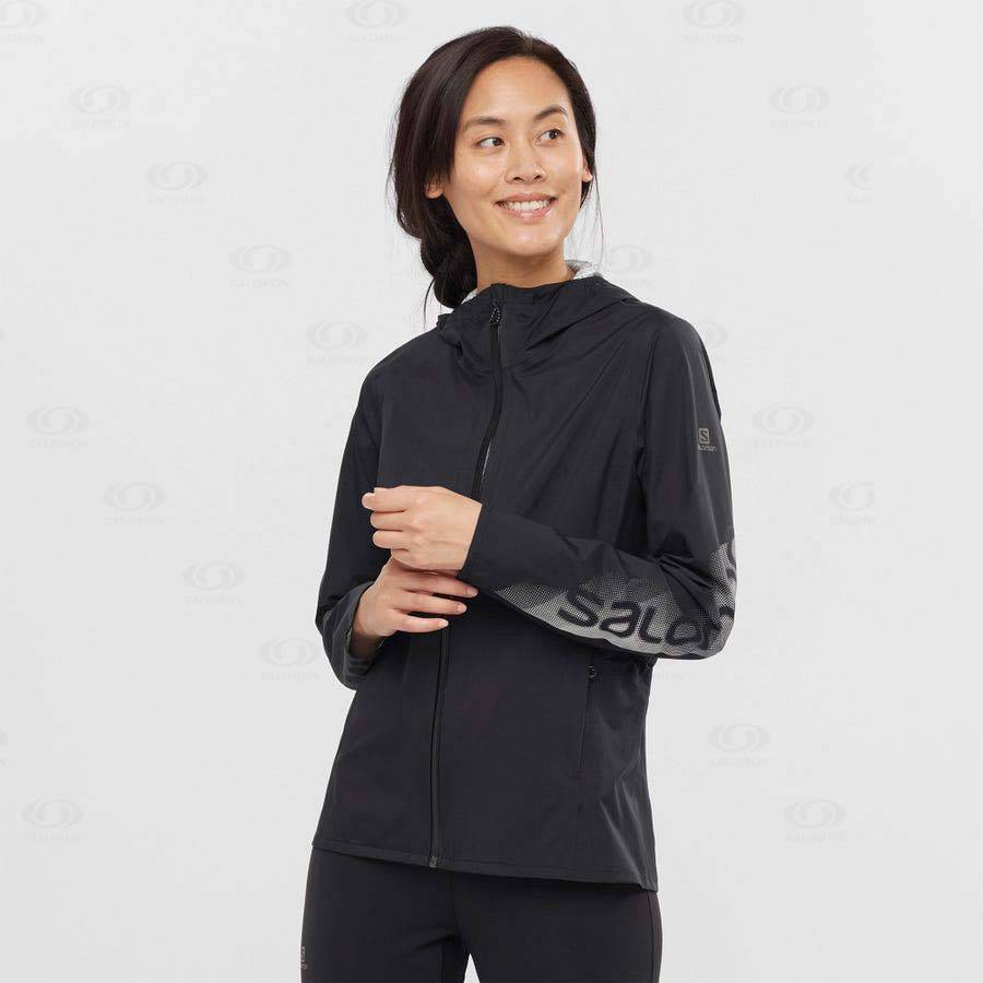 Salomon Jackets BONATTI WATERPROOF Women's Softshell Jackets Black | AU-A1941