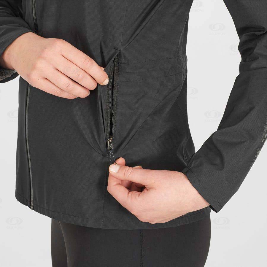 Salomon Jackets BONATTI WATERPROOF Women's Softshell Jackets Black | AU-A1941