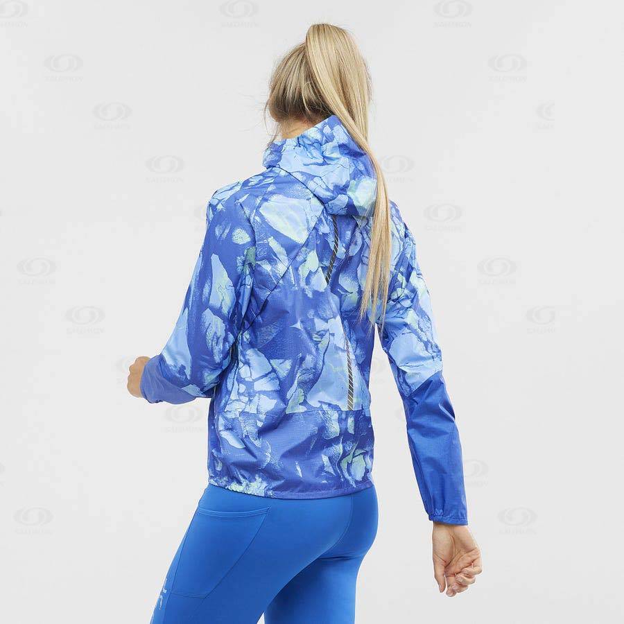 Salomon Jackets BONATTI WATERPROOF Women's Softshell Jackets Blue | AU-A2557