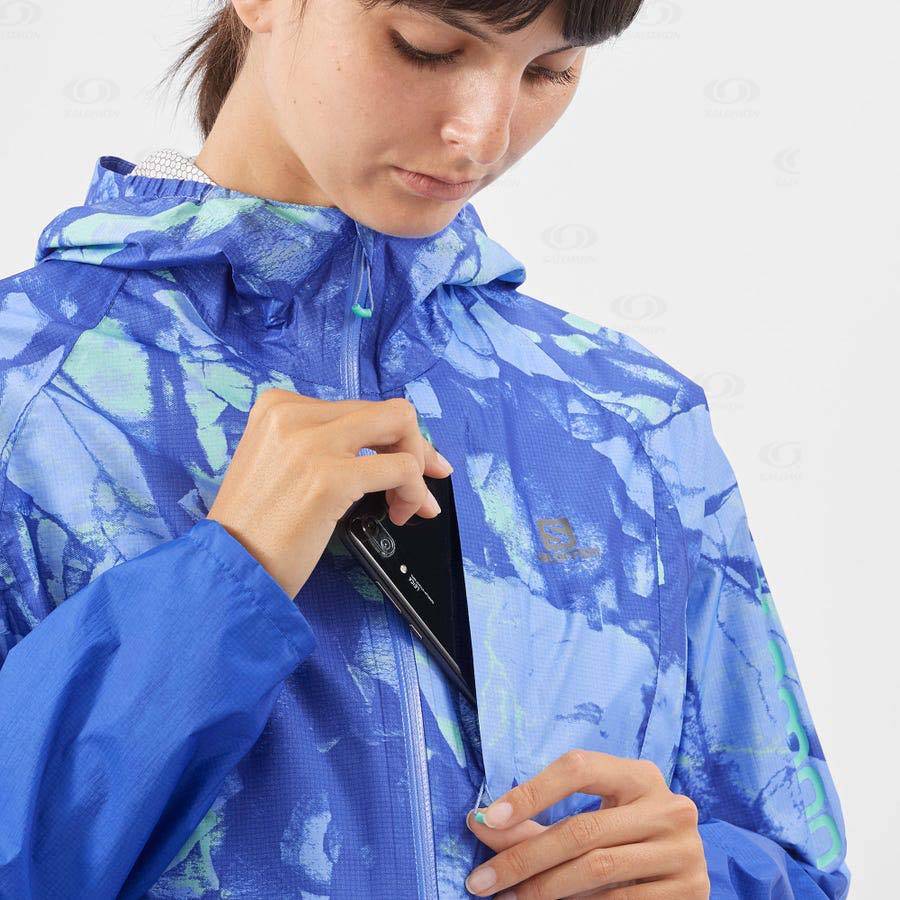 Salomon Jackets BONATTI WATERPROOF Women's Softshell Jackets Blue | AU-A2557