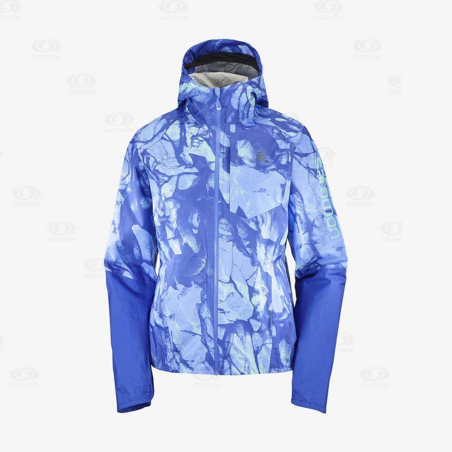 Salomon Jackets BONATTI WATERPROOF Women\'s Softshell Jackets Blue | AU-A2557