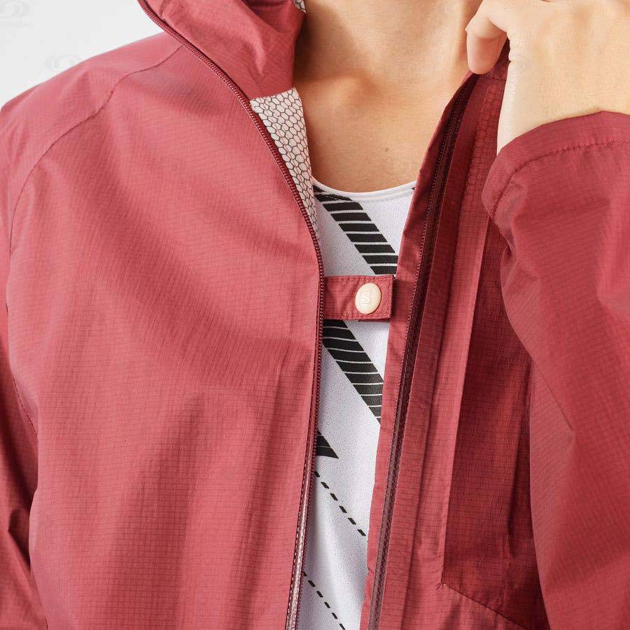 Salomon Jackets BONATTI WATERPROOF Women's Softshell Jackets Red | AU-L2159