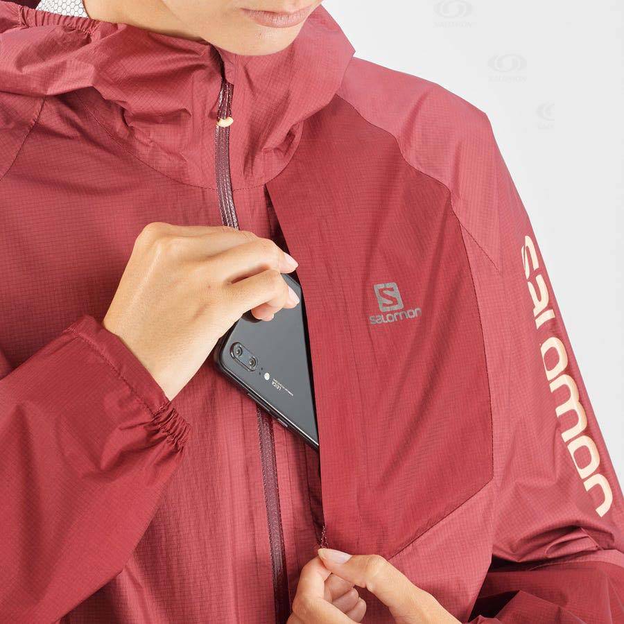 Salomon Jackets BONATTI WATERPROOF Women's Softshell Jackets Red | AU-L2159