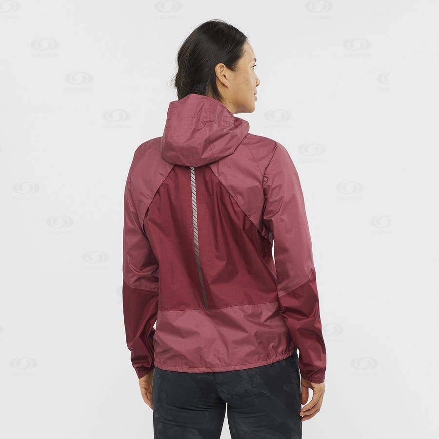 Salomon Jackets BONATTI WATERPROOF Women's Softshell Jackets Red | AU-L2159