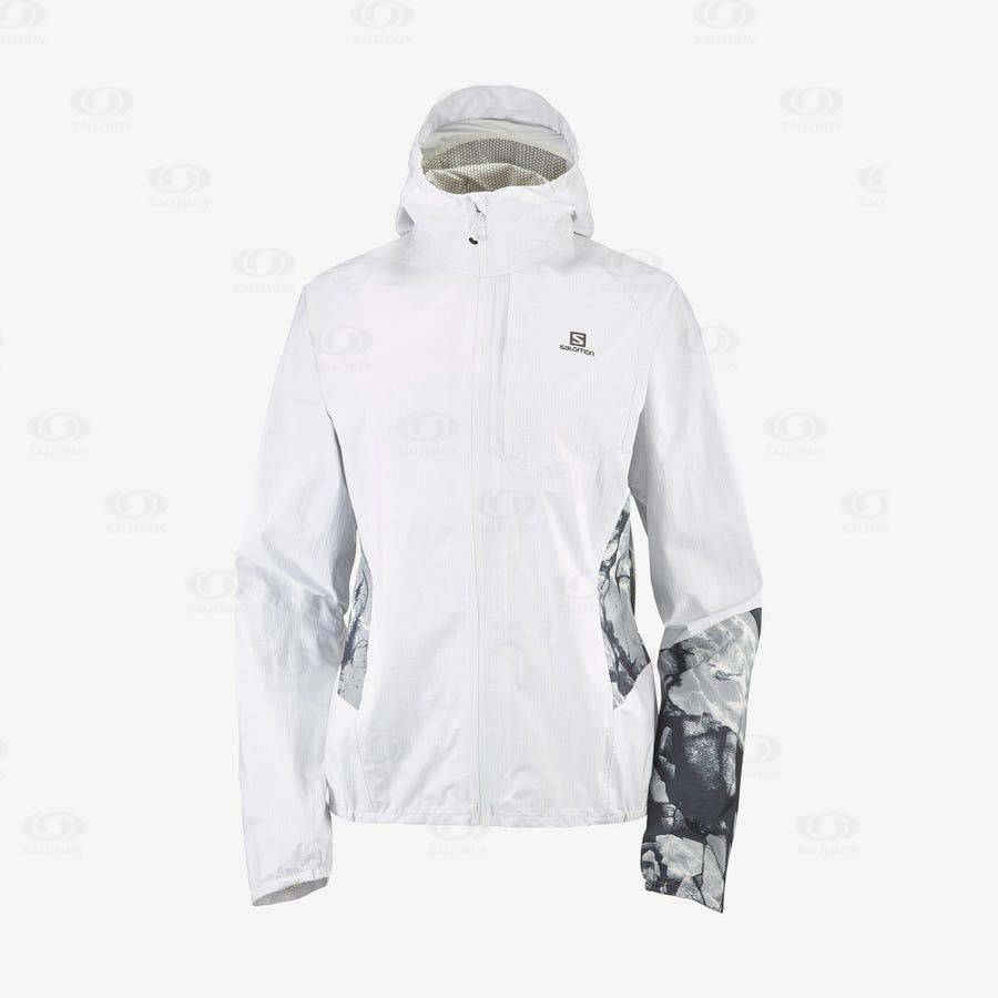 Salomon Jackets BONATTI WATERPROOF Women\'s Softshell Jackets White | AU-M1237