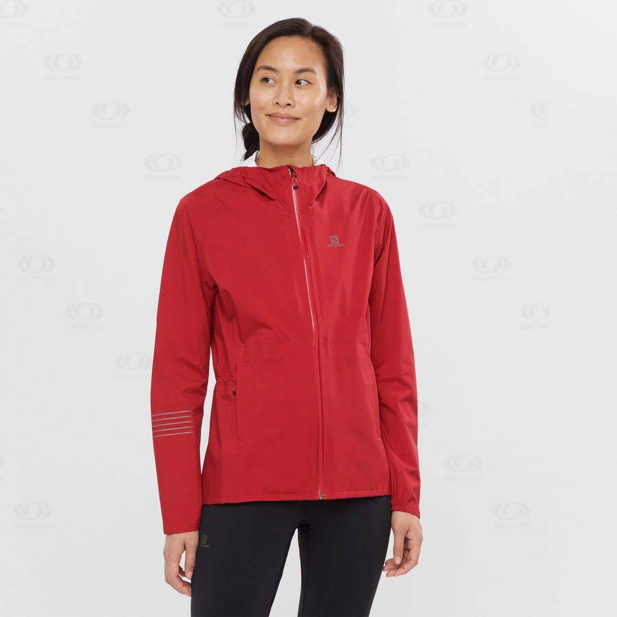 Salomon Jackets BONATTI WATERPROOF Women's Softshell Jackets Red | AU-M2504