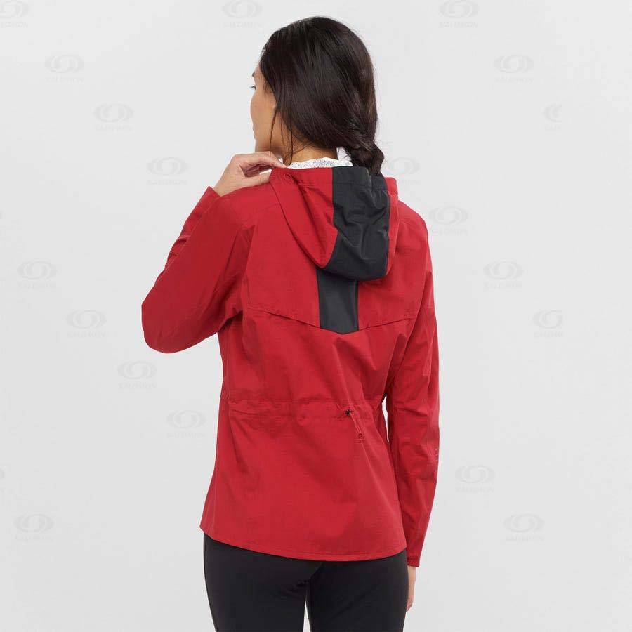 Salomon Jackets BONATTI WATERPROOF Women's Softshell Jackets Red | AU-M2504