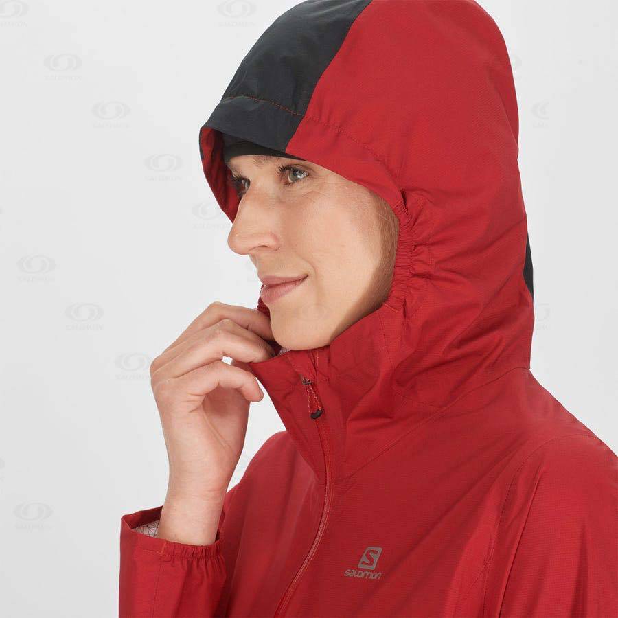 Salomon Jackets BONATTI WATERPROOF Women's Softshell Jackets Red | AU-M2504