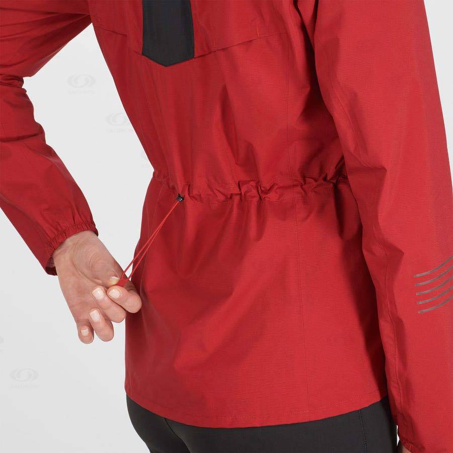 Salomon Jackets BONATTI WATERPROOF Women's Softshell Jackets Red | AU-M2504