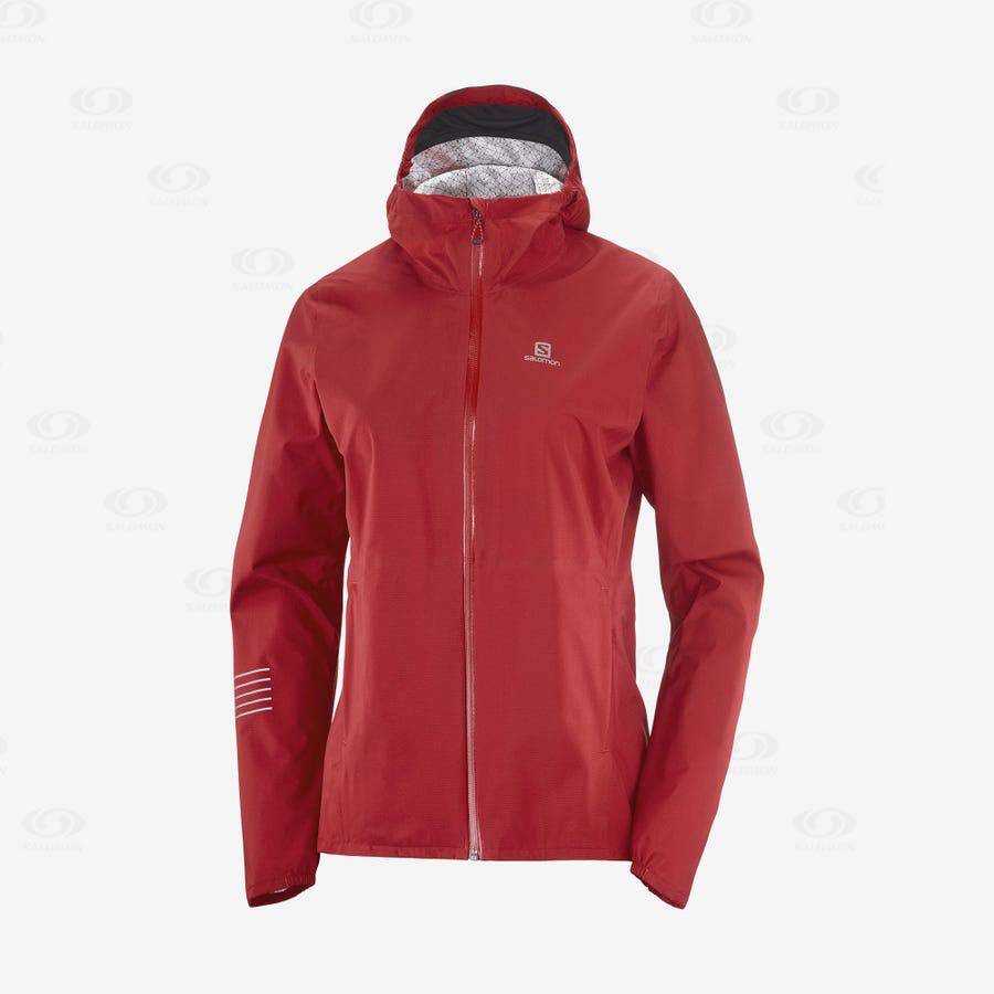 Salomon Jackets BONATTI WATERPROOF Women\'s Softshell Jackets Red | AU-M2504