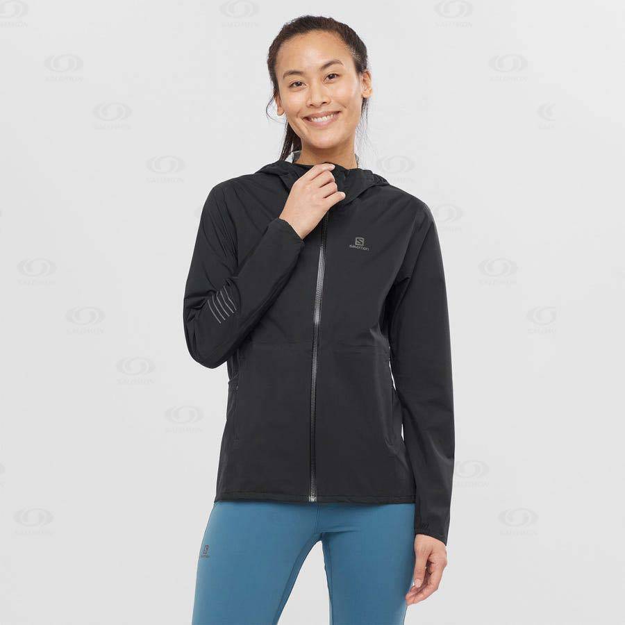 Salomon Jackets BONATTI WATERPROOF Women's Softshell Jackets Black / Blue | AU-N1596