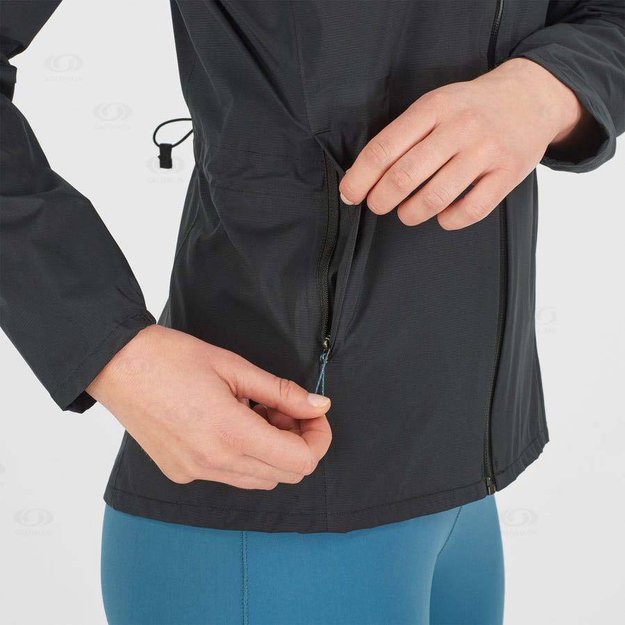 Salomon Jackets BONATTI WATERPROOF Women's Softshell Jackets Black / Blue | AU-N1596