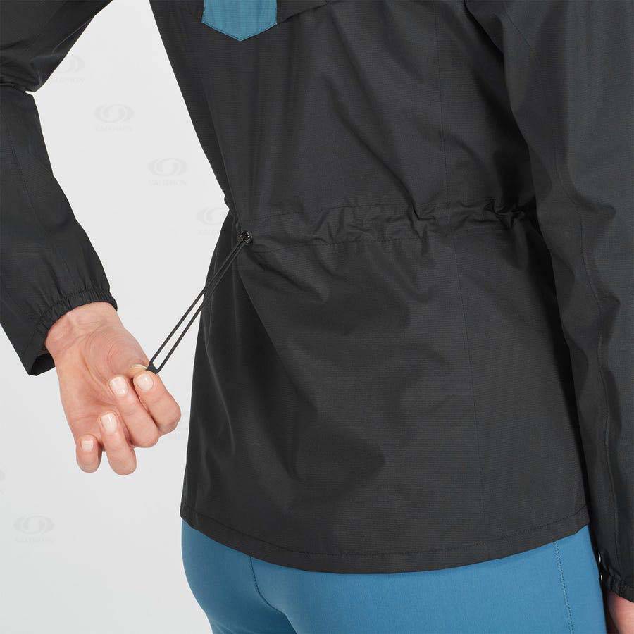 Salomon Jackets BONATTI WATERPROOF Women's Softshell Jackets Black / Blue | AU-N1596