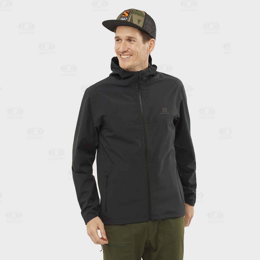 Salomon Jackets ESSENTIAL WATERPROOF 2.5L Men's Softshell Jackets Black | AU-A1423