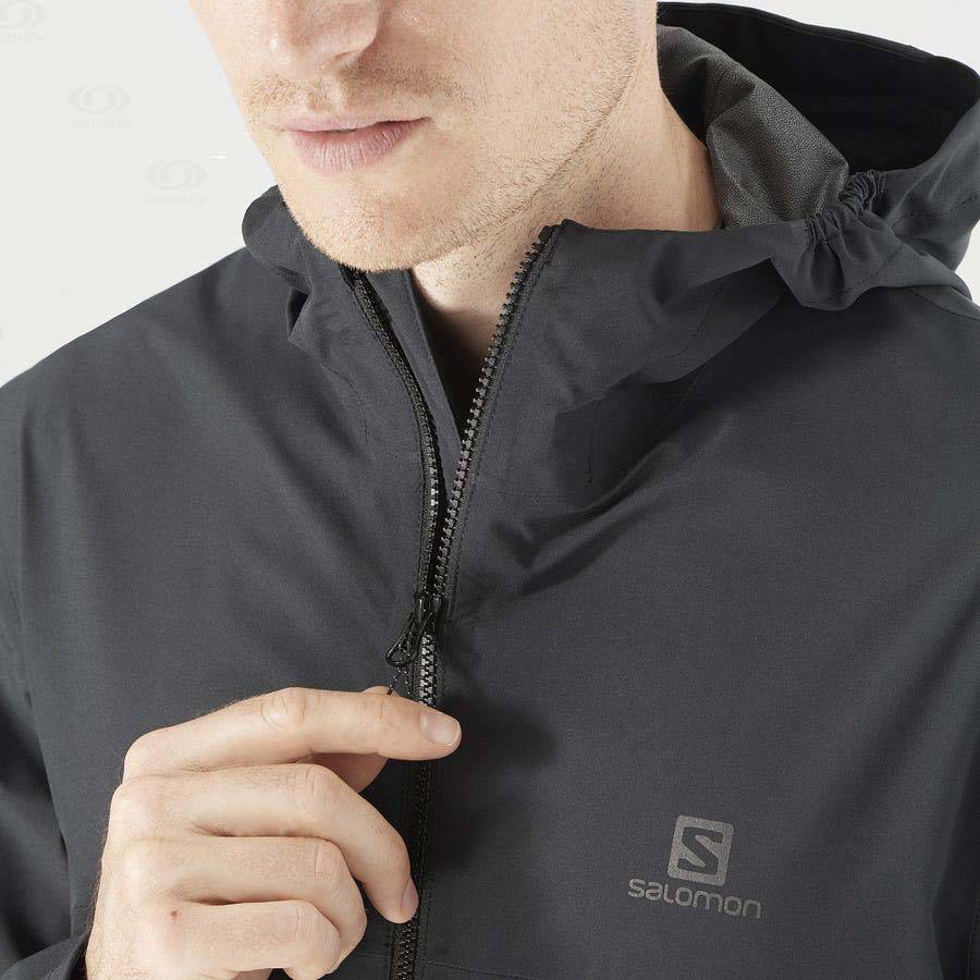 Salomon Jackets ESSENTIAL WATERPROOF 2.5L Men's Softshell Jackets Black | AU-A1423