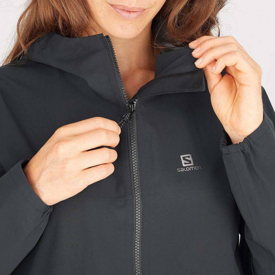 Salomon Jackets ESSENTIAL WATERPROOF 2.5L Women's Softshell Jackets Black | AU-A1815