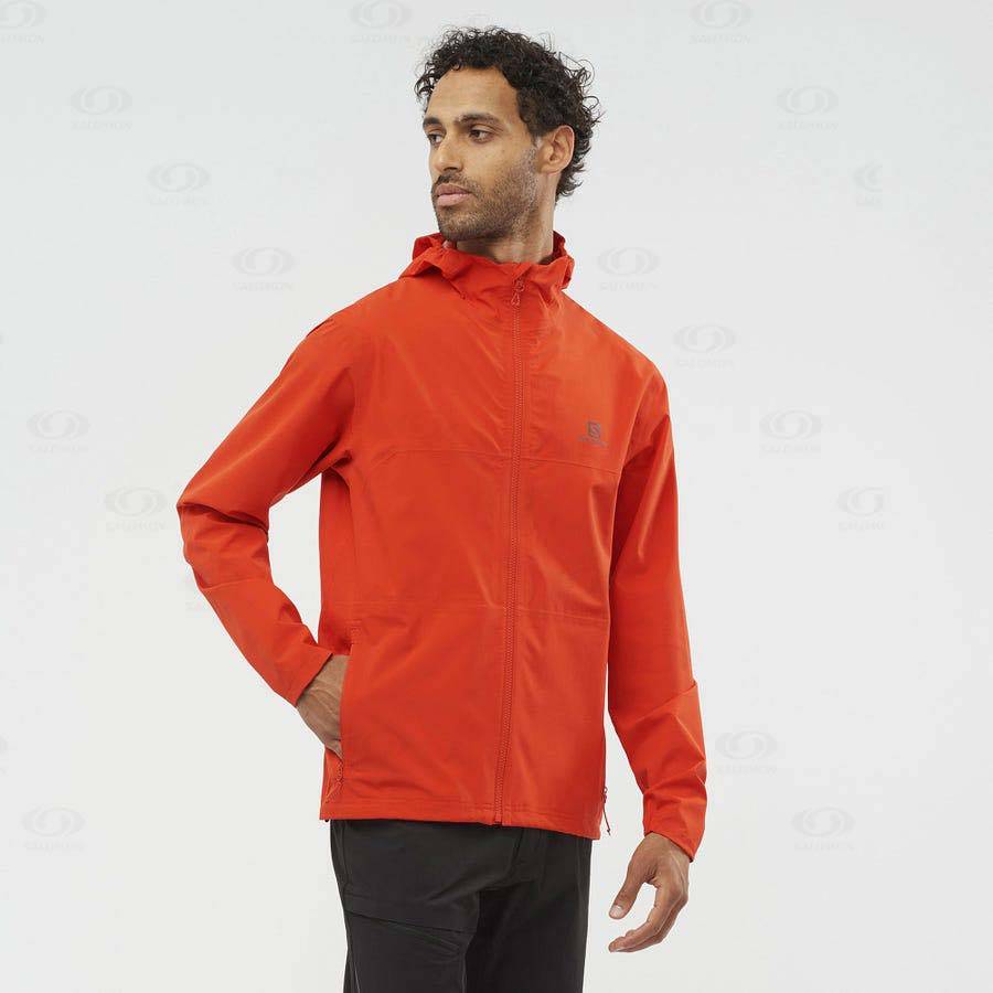 Salomon Jackets ESSENTIAL WATERPROOF 2.5L Men's Softshell Jackets Orange | AU-N1155