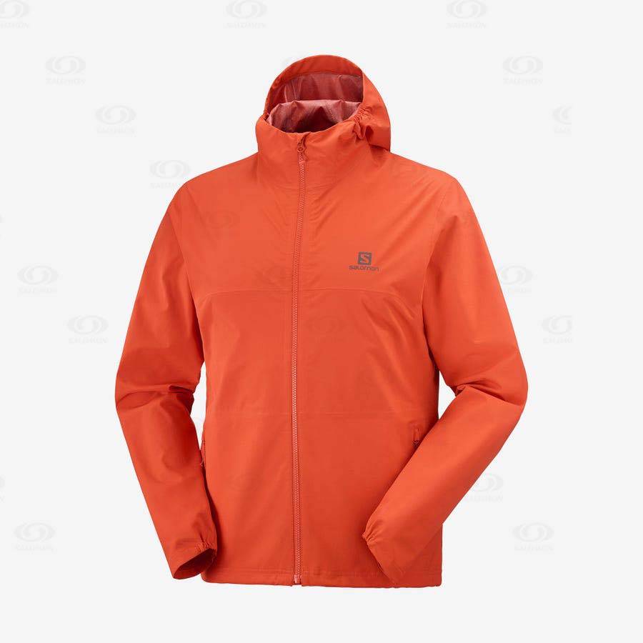 Salomon Jackets ESSENTIAL WATERPROOF 2.5L Men\'s Softshell Jackets Orange | AU-N1155