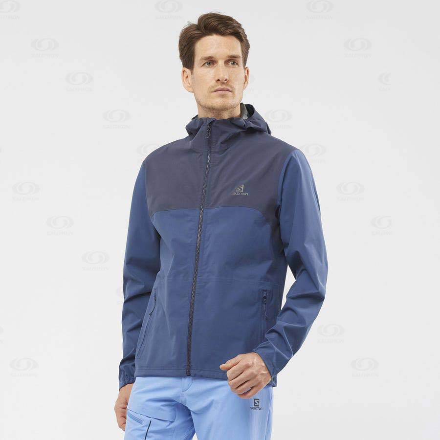 Salomon Jackets ESSENTIAL WATERPROOF 2.5L Men's Softshell Jackets Blue | AU-N1890