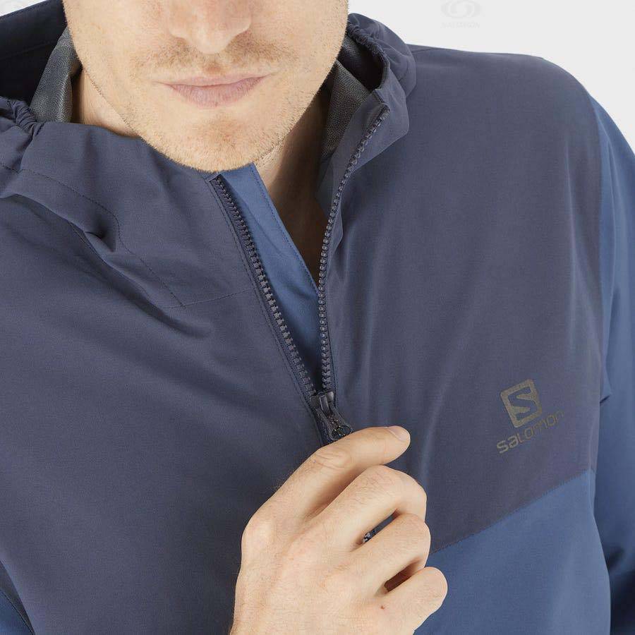 Salomon Jackets ESSENTIAL WATERPROOF 2.5L Men's Softshell Jackets Blue | AU-N1890