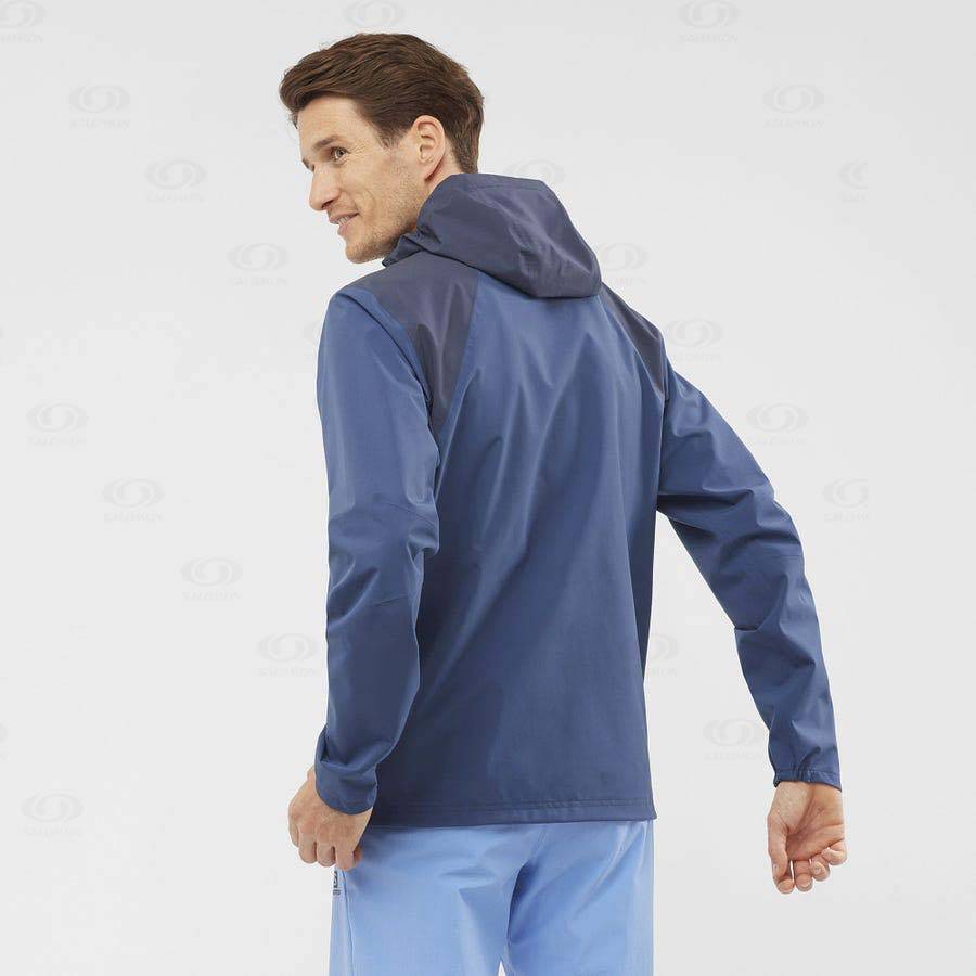 Salomon Jackets ESSENTIAL WATERPROOF 2.5L Men's Softshell Jackets Blue | AU-N1890