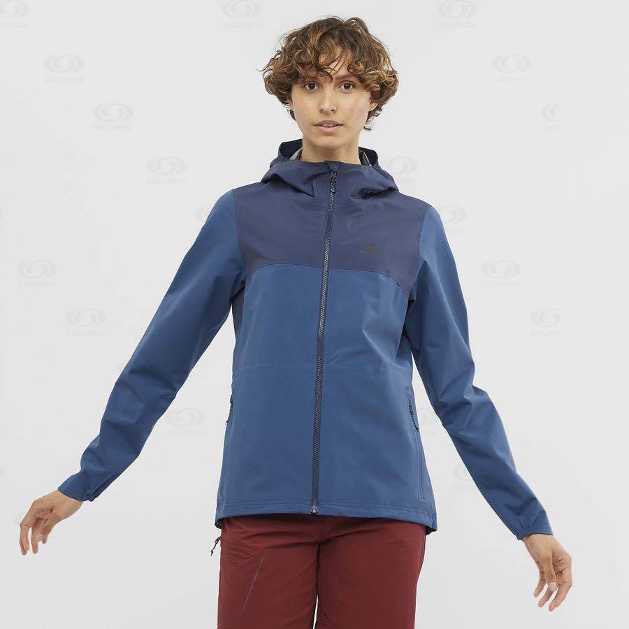 Salomon Jackets ESSENTIAL WATERPROOF 2.5L Women's Softshell Jackets Blue | AU-S1289