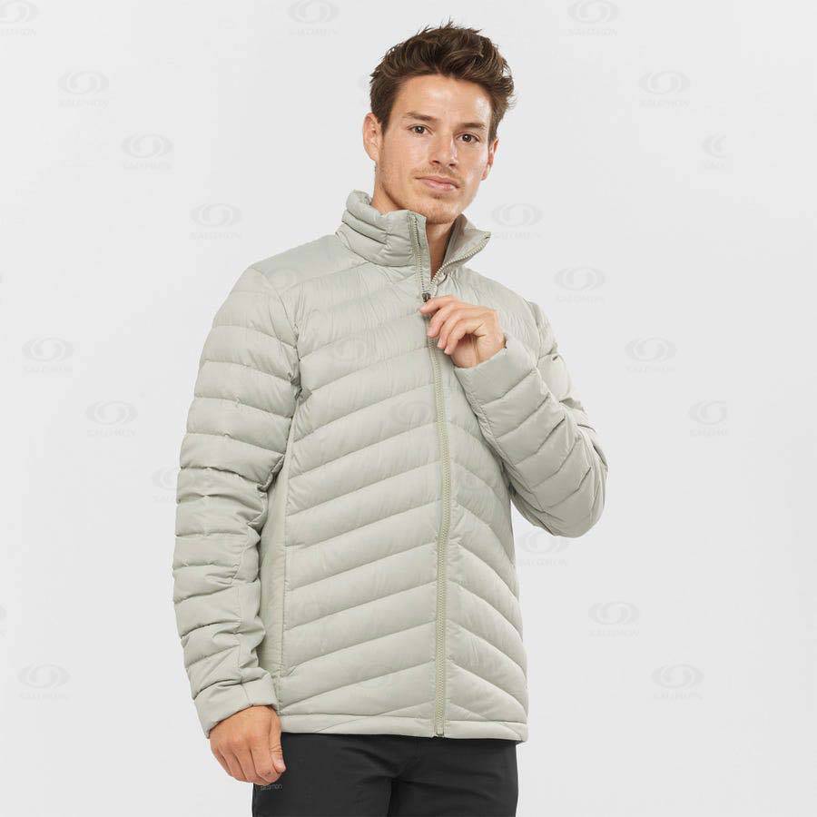 Salomon Jackets ESSENTIAL XWARM DOWN Men's Softshell Jackets Grey | AU-L1375