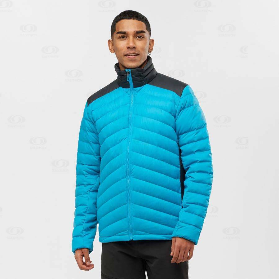 Salomon Jackets ESSENTIAL XWARM DOWN Men's Softshell Jackets Blue | AU-L2292