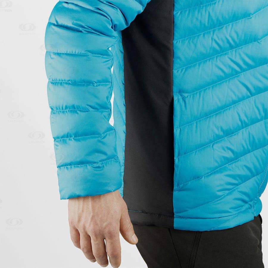 Salomon Jackets ESSENTIAL XWARM DOWN Men's Softshell Jackets Blue | AU-L2292