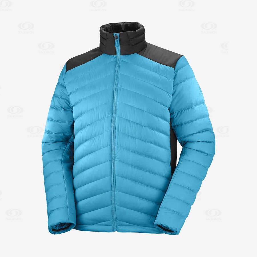 Salomon Jackets ESSENTIAL XWARM DOWN Men\'s Softshell Jackets Blue | AU-L2292