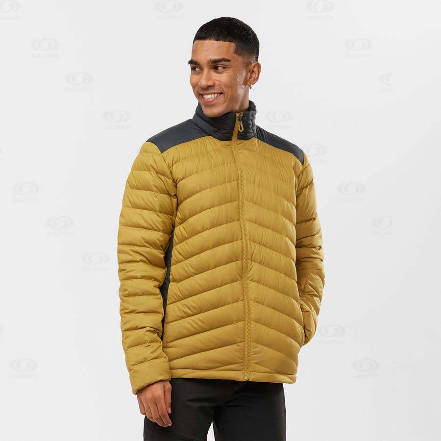 Salomon Jackets ESSENTIAL XWARM DOWN Men's Softshell Jackets Yellow | AU-M2280