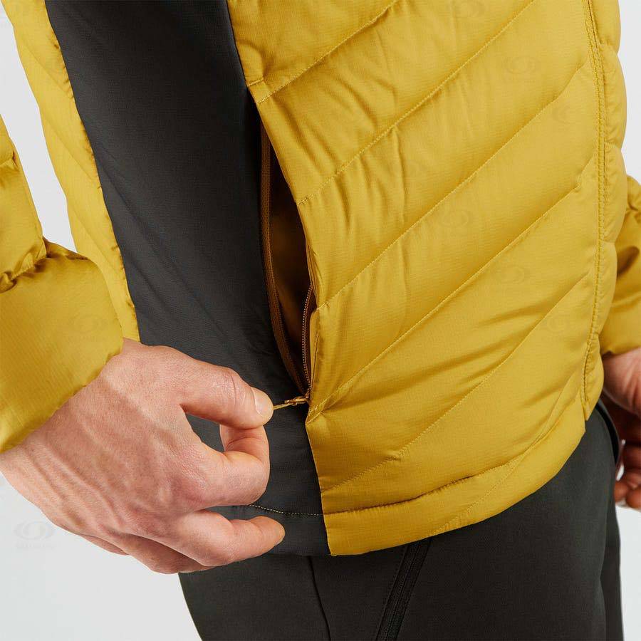 Salomon Jackets ESSENTIAL XWARM DOWN Men's Softshell Jackets Yellow | AU-M2280