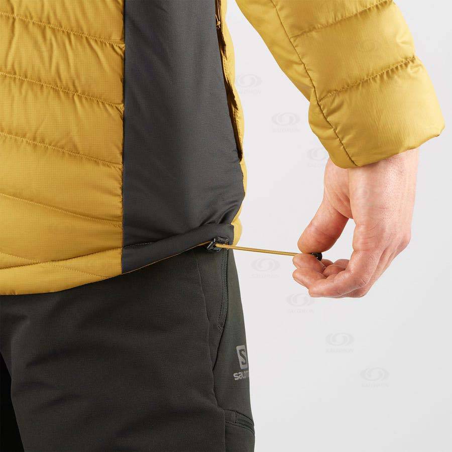 Salomon Jackets ESSENTIAL XWARM DOWN Men's Softshell Jackets Yellow | AU-M2280