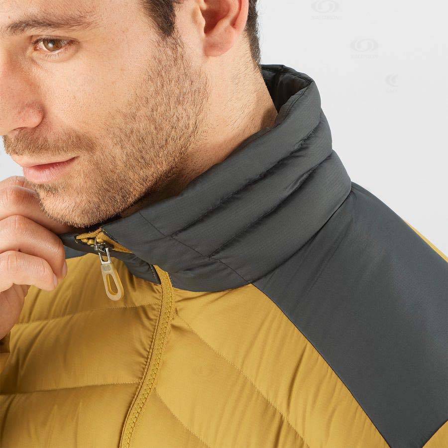 Salomon Jackets ESSENTIAL XWARM DOWN Men's Softshell Jackets Yellow | AU-M2280