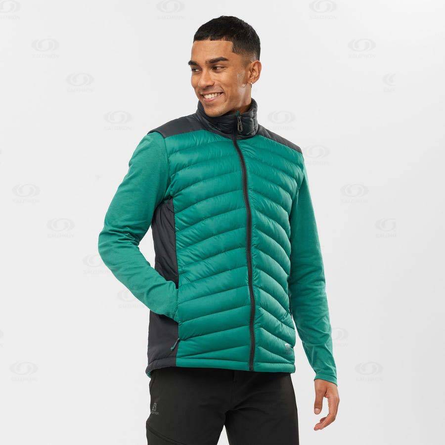 Salomon Jackets ESSENTIAL XWARM DOWN Men's Softshell Jackets Green | AU-N1477