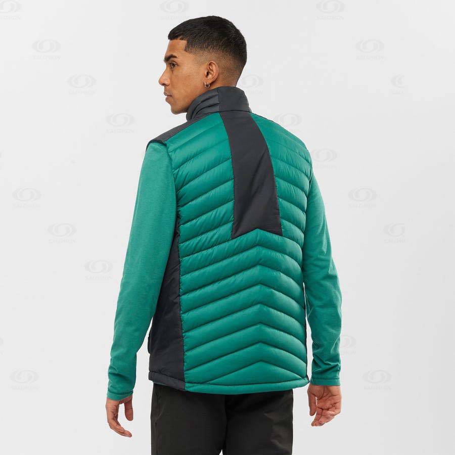 Salomon Jackets ESSENTIAL XWARM DOWN Men's Softshell Jackets Green | AU-N1477