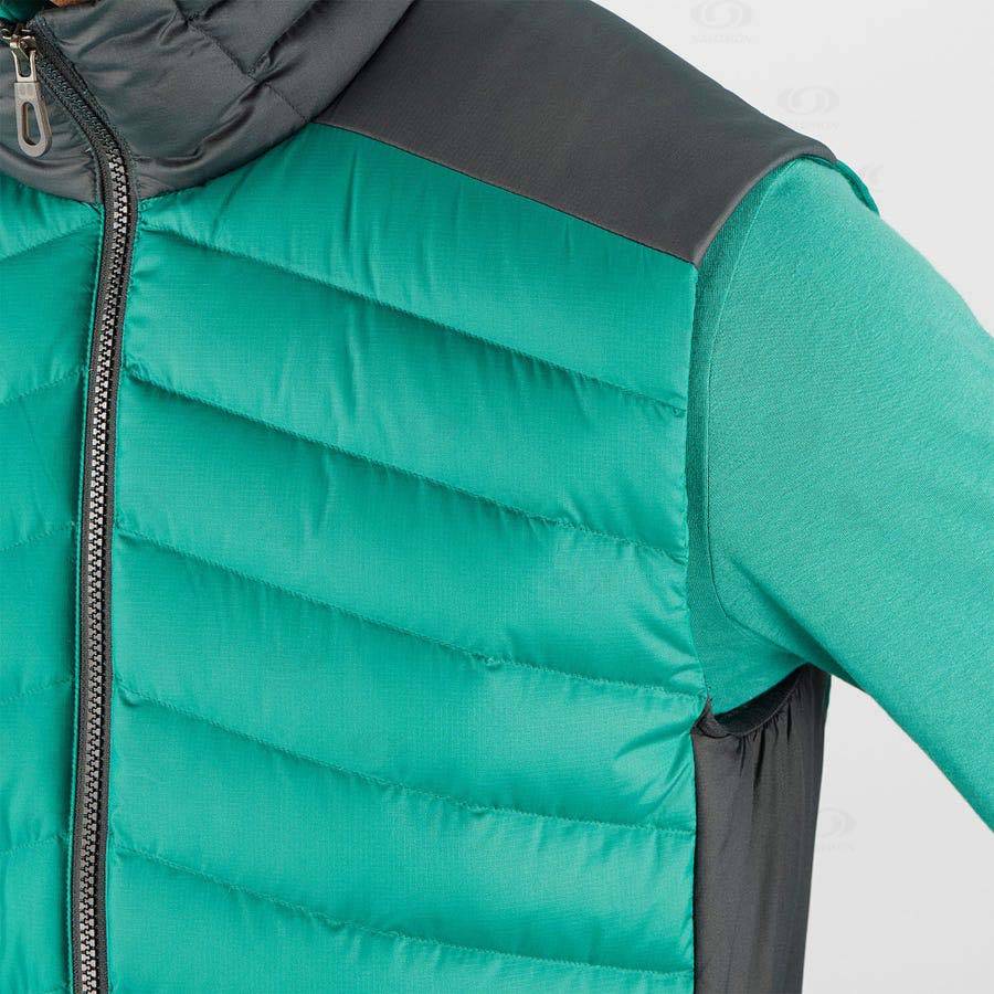 Salomon Jackets ESSENTIAL XWARM DOWN Men's Softshell Jackets Green | AU-N1477