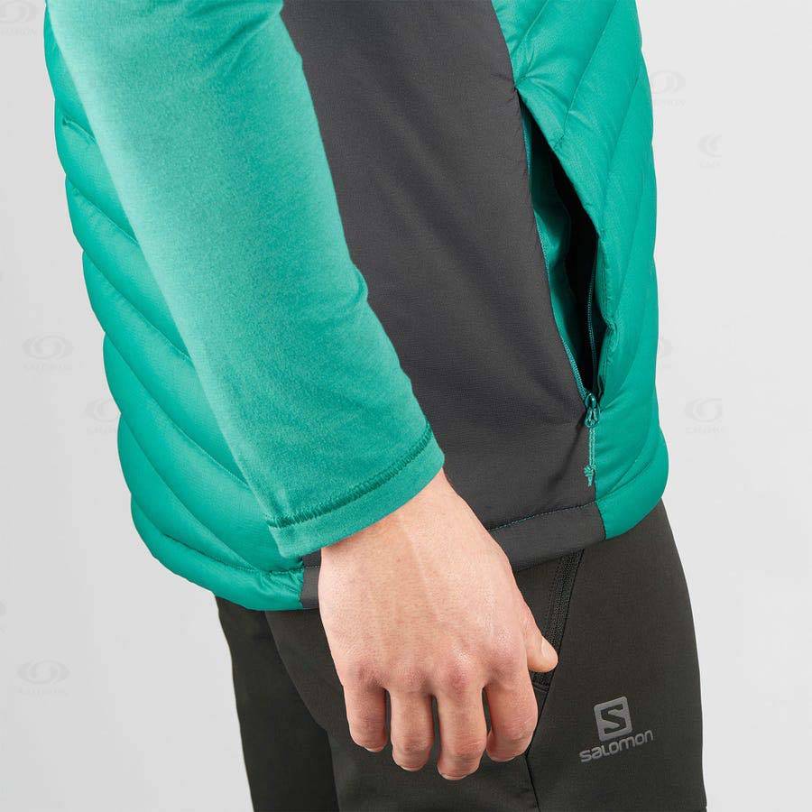 Salomon Jackets ESSENTIAL XWARM DOWN Men's Softshell Jackets Green | AU-N1477