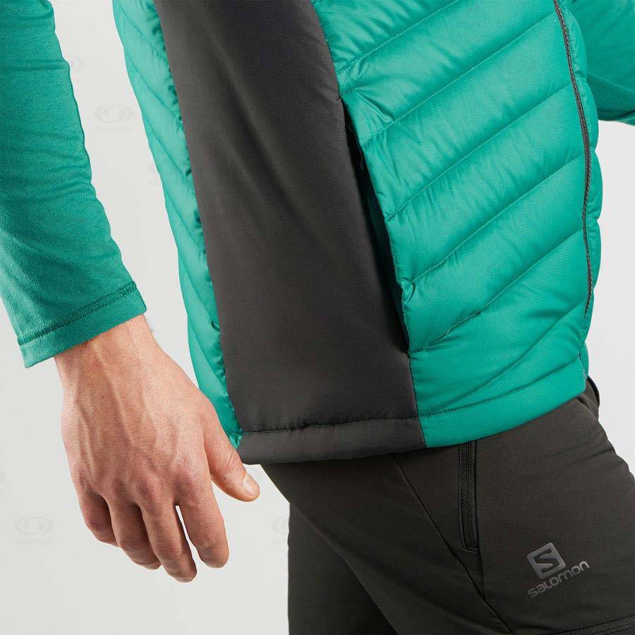 Salomon Jackets ESSENTIAL XWARM DOWN Men's Softshell Jackets Green | AU-N1477