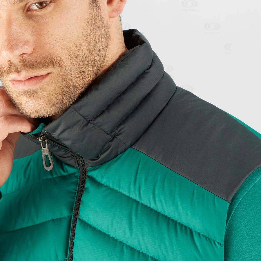 Salomon Jackets ESSENTIAL XWARM DOWN Men's Softshell Jackets Green | AU-N1477