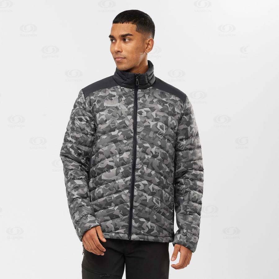 Salomon Jackets ESSENTIAL XWARM DOWN Men's Softshell Jackets White / Black | AU-S1268