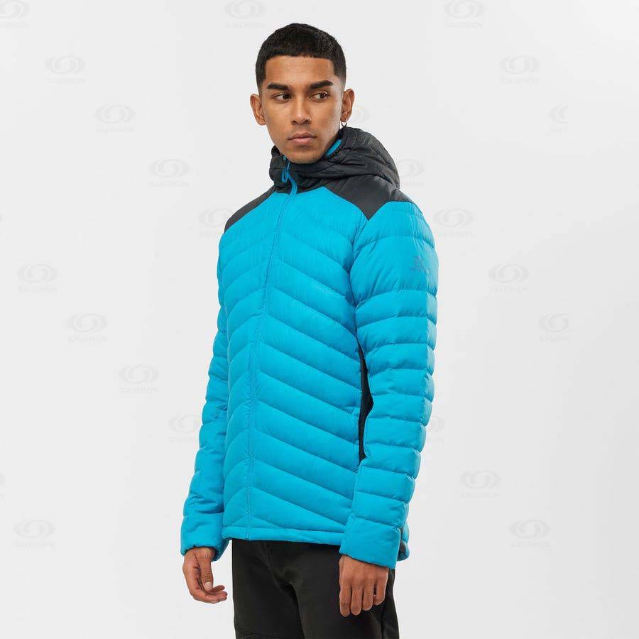 Salomon Jackets ESSENTIAL XWARM DOWN Men's Softshell Jackets Blue | AU-S1786