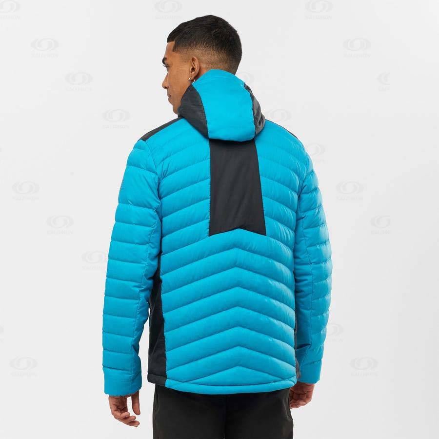 Salomon Jackets ESSENTIAL XWARM DOWN Men's Softshell Jackets Blue | AU-S1786