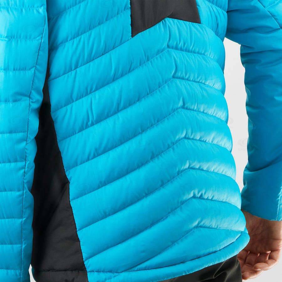 Salomon Jackets ESSENTIAL XWARM DOWN Men's Softshell Jackets Blue | AU-S1786